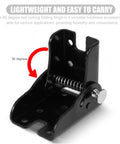Heavy Duty Self-Locking Folding Hinges for Tables, 90 Degree Iron Table Hardware showing 90-degree angle with spring mechanism.