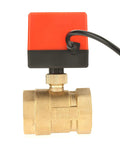 Pro Grade Two Way Motorized Ball Valve Crafted From Heavy Duty Forged Brass G1 One Half Inch Pipe Thread Dn40 Size view from above