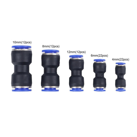 Get Ready To Build With This Awesome 80 Piece Pneumatic Push To Connect Fittings Kit Featuring Straight Air Line Tube Connectors For PU PA PE PVC Nylon Hose Sizes Including 5/32 1/4 5/16 3/8 And 1/2 Inch OD Plus Zero Leak High Pressure Sealing That. pneumatic push fittings, 10mm 8mm 12mm 6mm 4mm sizes