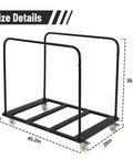 Heavy Duty Panel Cart Dolly With 1500 Lbs Capacity, 36 Inch By 24 Inch Deck, 5 In Swivel Casters, 10 Table Capacity