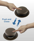 Oil Rubbed Bronze Tub Drain Conversion Kit With Tip-Toe Trim showing push-to-close mechanism