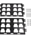 High Grade Stainless Steel Mending Plate And Toolbox Bracket 2 Pack featuring two black brackets and hardware for secure storage.