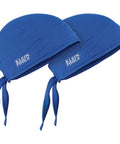 Cooling Bandana Sweat Wicking Skull Cap For Under Helmet Adjustable 2-Pack, blue performance fabric with elastic band for workouts
