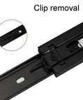 Close-up of clip removal on 2 Pack Full Extension Drawer Slides 5/6/8 Inch Short Guide Rails For Smooth No Jam Drawer Motion In Kitchen Office Workshop Cabinets 200mm Easy Glide Metal Sliders.