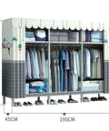 Kick Clutter To The Curb With This Spacious Metal Wardrobe Closet Featuring Three Heavy Duty Hanging Rods Three Secure Shelves Two Side Pockets And Completely Hassle Free Assembly, beige closet with clothes and shoes.
