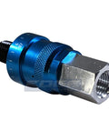 Adjustable In Line Pressure Regulator For Pneumatic Tools One Quarter Inch NPT Inlet To One Quarter Inch NPT Outlet Aluminum