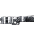 Heavy Duty Galvanized Chain Link Fork Latch With Padlock Hole For Secure Yard Gate Setup Fits 1-3/8-Inch Frame And 2-7/8-Inch Post, close-up view.
