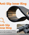Universal Motorcycle Cruise Control Throttle Assist Grip with Palm Rest Support showing anti-slip inner ring designed for secure grip.