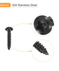 Close-up of One Hundred Pack Of Two Gauge By Three Eighths Inch Phillips Pan Head Self Tapping Screws Rock Solid And Ready To Roll Rust Resistant 304 Stainless Steel Fasteners.