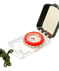 Glow In The Dark Hiking Compass With Waterproof Base Plate, Mirror Sighting, and Paracord for Camping and Navigation