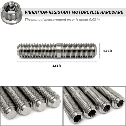Close-up of Titanium Stud Bolt Nut Kit For Harley Sportster 883 1200 Dyna Softail Electra Glide Road Glide Road King Fat Boy