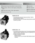Product sheet displaying SGMGV Series Servo Motor SGMGV-09ADC61 850W with text details and two motor images.