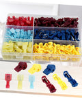 Solid 200 Pc Heat Shrink Wire Crimp Connectors Weather Pack Terminals With Insulated Speaker Box And Auto Wire Tap Kit For Heavy Duty Electrical Work That Is Totally Reliable. 200-piece color-coded crimp connectors in organizer case