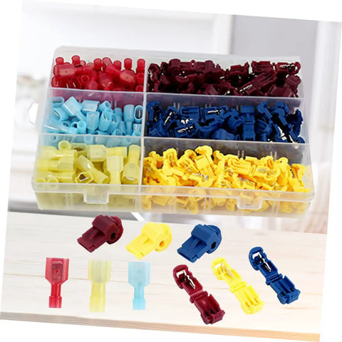Solid 200 Pc Heat Shrink Wire Crimp Connectors Weather Pack Terminals With Insulated Speaker Box And Auto Wire Tap Kit For Heavy Duty Electrical Work That Is Totally Reliable. 200-piece color-coded crimp connectors in organizer case