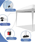 Party Ready Pop Up Canopy Tent 10x20 Feet With Six Sidewalls Easy Setup No Tools Needed Portable Outdoor Gazebo Shelter, detail view