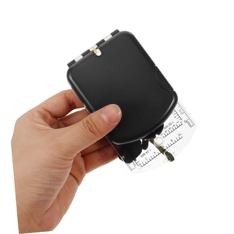 Hand holding Multifunctional Orienteering Compass With Luminous Pointer Scale Ruler And Mirror For Hiking Camping And Outdoor Survival Navigation