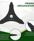 Product specifications of 10 Inch 3 Tooth Brush Cutter Blades 2 Pack with Universal 25.4mm Adapter