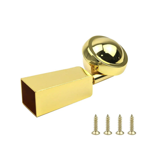 Two-Pack Metal Swivel Cup Casters, Square Cup Style Furniture Wheels For Tables, Chairs, And Sofas, 2.48 Inch Diameter shown in gold with screws