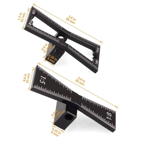 Heavy Duty Aluminum Dovetail Marker Guide Two Pack Delivers Bang For Buck Precision For Crisp Joint Assembly And Hardcore Diy Woodshop Builds With Dead On Scales, showing precise angle markings.