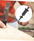 Four Piece Carbon Steel Sliding Barn Door Spacers With Wall Track Hardware Kit Replacement Connector, Heavy Duty, Rust Proof, Pro Grade Hardware For Easy Install, Durable Door Track Spacers With Screws Included being installed with a hammer.