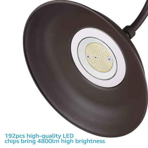 Close-up of LED bulb on Gooseneck Barn Light With Dusk To Dawn Sensor Outdoor Wall Sconce Vintage Farmhouse Vibe Swivel Head