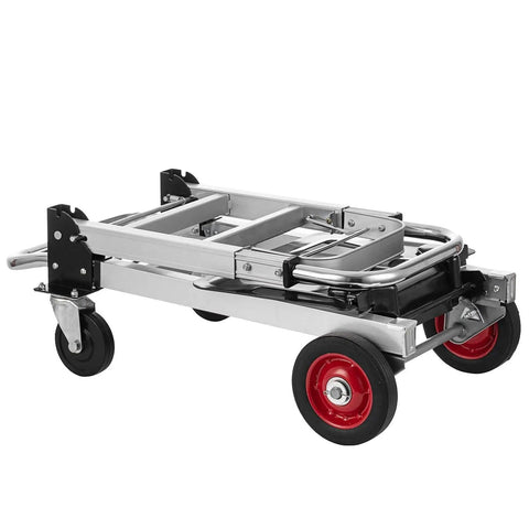 Beefy Heavy Duty 2 In 1 Aluminum Hand Truck Dolly Convertible With One Hand Switch For Versatile Lifting Up To 440 Lbs Four Wheel Or 220 Lbs Two Wheel, folded cart view