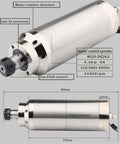 Beefed Up Pro Grade 4KW Water Cooled CNC Spindle Motor 110mm Diameter 270mm Shaft 380V 8A 24,000 RPM ER25 Collet Nut