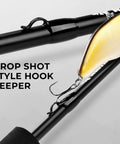 Drop shot style hook keeper on Crixus Fishing Rod And Reel Combo For Spinning And Baitcasting, featuring IM6 graphite.