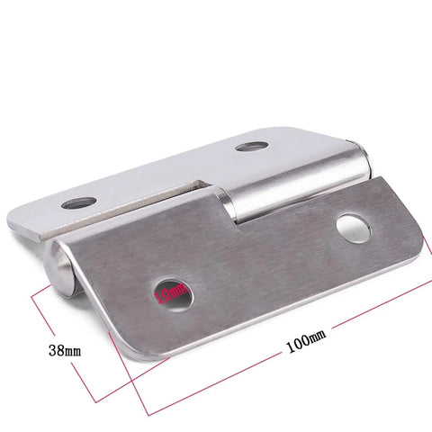 Left Open Gate Hinge For Generator Door, 76 X 100 Mm, 3 Mm Thick, Stainless Steel Construction, Right Door Mount