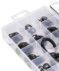 225Pcs C Clip Circlip Snap Ring Set For Machinery And Vehicles Retaining Fasteners Hardware Kit in case with black finish