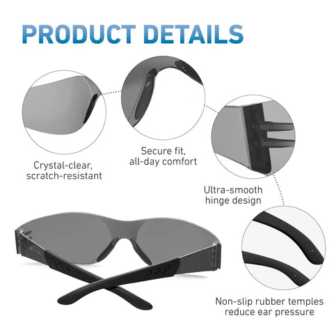 Fifty Pack Tinted Safety Glasses Built Tough To Block Flying Debris While Maintaining Sharp Vision Ansi Z Eight Seven One Certified Scratch Resistant Eyewear A Hardworking Pick For Crews