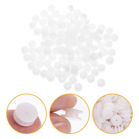 White Mini Belt Pulley Wheel 0.36 Inch Bore For 2mm Shaft Durable PP Plastic Gear Pulley For DIY RC Airplane Parts
