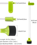 Universal Vacuum Sealer Accessory Hose with dimensions, featuring green adapter and black head, no adapter needed, 39.37 inch length