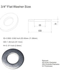3/4 in flat washer, stainless steel (304), 18 pcs