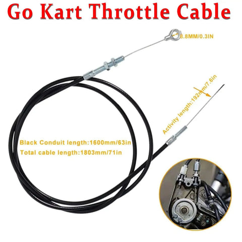 Brake And Throttle Pedal Kit With 71 Inch Cable And 270mm Steering Wheel for Go Karts and Drift Trikes cable