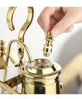 Killer Retro Glass Siphon Coffee Maker Smooth Siphon Brewer With Easy Clean Design, hand attaching gold valve.