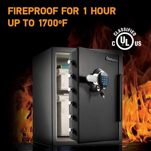 Fireproof And Waterproof Safe With Dial Combination 2.05 Cu Ft Capacity UL Classified For One Hour At 1700F, open with 917 File Organizer