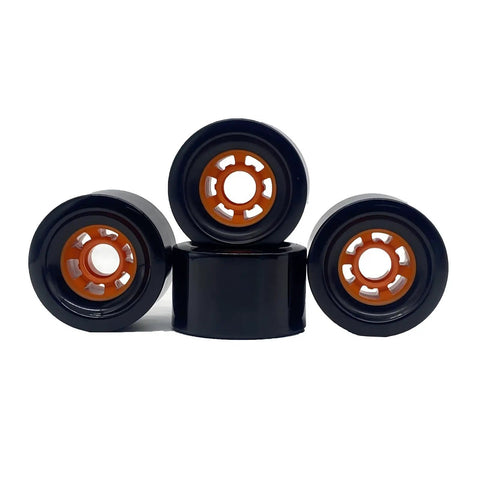 Four Piece 83x52mm 82A PU Wheels For Electric Skateboard Longboard Replacement Set Delivers Smooth Reliable Roll On Paved Surfaces Great For Daily Commutes Cruising And Weekend Rides.
