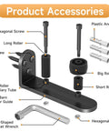 Four Piece Sliding Barn Door Floor Guide Set With Adjustable Rollers, Heavy Duty Aluminum Hardware accessories on display