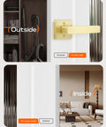 Ten Pack Gold Door Knobs And Dummy Door Handles For Closets And French Doors, Non Turning, Easy Install, Satin Brass
