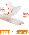 Rock Solid Transponder Mounting Strips For Windshield Toll Tags, showing clear dual lock tape with interlocking stems.