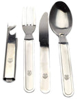 Hungarian Army Cutlery Set 4 Pieces Military Issue Camping Utensils Kit With 5 In 1 Detachable Fork Spoon Knife Can Bottle Opener