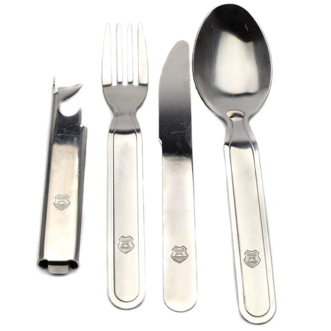 Hungarian Army Cutlery Set 4 Pieces Military Issue Camping Utensils Kit With 5 In 1 Detachable Fork Spoon Knife Can Bottle Opener