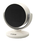 Electric Space Heater And 2 In 1 Fan Combo 1200W Portable Desk Heater with PTC ceramic and auto swing head, displayed on a desk.