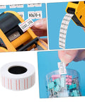 Pricing Label Stickers Paper in Bulk 10 Rolls 4000pcs Adhesive tags used with price marker machine and shown on storage items