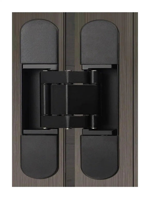 2 Pack Heavy Duty Hidden Door Hinges For Wood Interior Doors, 40 And 80KG Load, 180 Degree Opening, close-up view of hinge mechanism
