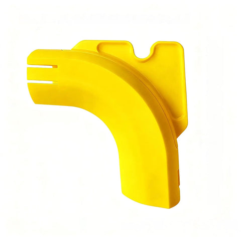 Yellow component of the Keep Your Workshop Clean With This Dust Collector Kit For Miter Saw DWS780 No Vacuum Needed Attachment System That Uses A 5 Gallon Bucket Easy Install Mess Free Durable Yellow Sawdust Solution