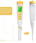 Yellow Food pH Meter For Sourdough And Bread Dough with detachable cap, rugged needle probe, waterproof, easy readout display.