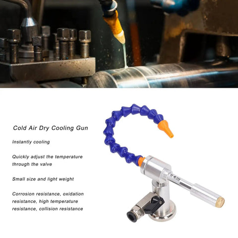 Cold Air Drying Gun With Flexible Tube And Aluminum Alloy Body, 7 Bar 520 BTU Dry Cooling Airflow System for Milling Drilling Welding