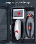 Electric Vehicle Charger Pedestal Stand And Lockable Weatherproof Charging Station Housing interior showing large capacity design components.